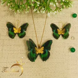 نیمست پروانه پارچه ای طلا ۱۸ عیار تاج ماه