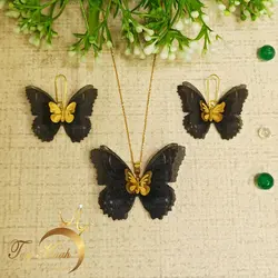 نیمست پروانه پارچه ای طلا ۱۸ عیار تاج ماه