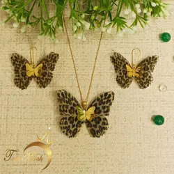 نیمست پروانه پارچه ای طلا ۱۸ عیار تاج ماه