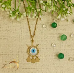 پلاک چشم نظر آویز پولک تاج ماه