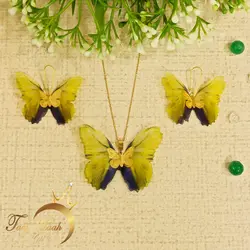 نیمست پروانه پارچه ای طلا ۱۸ عیار تاج ماه