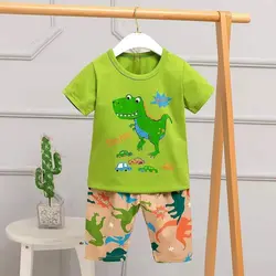 ست تیشرت شلوارک دایناسور ماشینی کد:1064