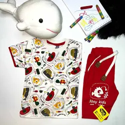 ست تیشرت شلوارک دریایی کد:1073