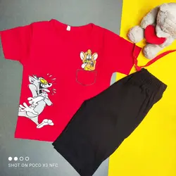 ست تیشرت شلوارک تام و جری کد:1009