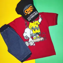 ست تیشرت شلوارک جین پسر کوچولو کد:1053