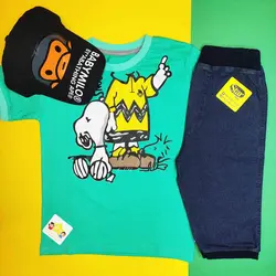 ست تیشرت شلوارک جین پسر کوچولو کد:1053