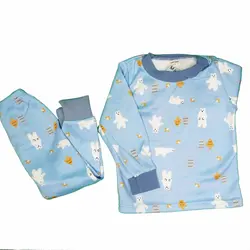 ست بلوز شلوار تو کرک طرح خرس پاستیلی کد: 9078