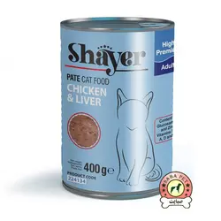 کنسرو گربه با طعم مرغ و جگر 400 گرم Shayer