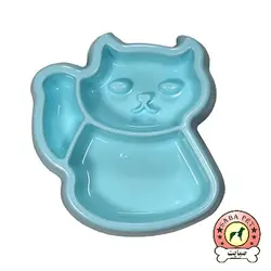 ظرف آب و غذای دوقلو طرح گربه متوسط Danniel