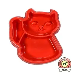 ظرف آب و غذای دوقلو طرح گربه متوسط Danniel