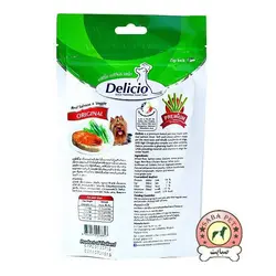تشویقی سگ با طعم ماهی سالمون و سبزیجات 70گرم Delicio