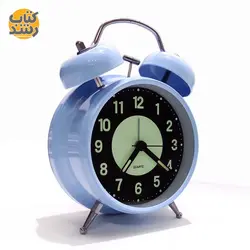 ساعت رومیزی فلزی زنگ دار سایز بزرگ صفحه مشکی شب نما