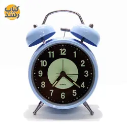 ساعت رومیزی فلزی زنگ دار سایز بزرگ صفحه مشکی شب نما