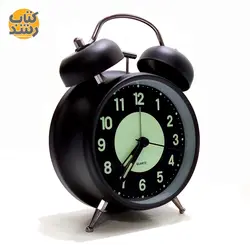 ساعت رومیزی فلزی زنگ دار سایز بزرگ صفحه مشکی شب نما