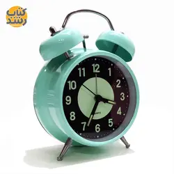 ساعت رومیزی فلزی زنگ دار سایز بزرگ صفحه مشکی شب نما