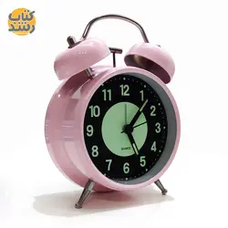 ساعت رومیزی فلزی زنگ دار سایز بزرگ صفحه مشکی شب نما