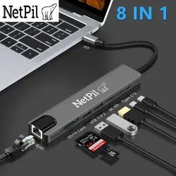 هاب 8 پورت usb c نت پیل مدل 8030