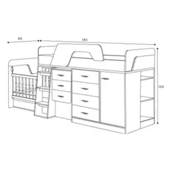 تخت دو طبقه نوزاد به نوجوان توئینی