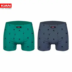 پک دو عددی شورت پادار طرح خرس سبز فیروزه‌ای و طوسی آبی