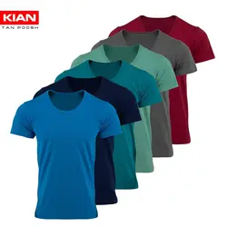 زیرپوش نیم آستین مردانه پنبه رنگ بندی 3 (پک شش عددی)