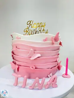 کیک تولد لایه ای پروانه_ کد 44