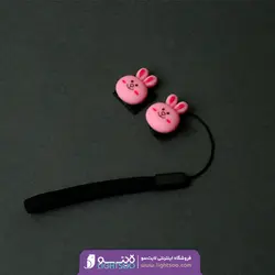 ست بند درپوش لنز و درپوش کفشک فلاش دوربین طرح  خرگوش صورتی