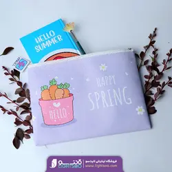 پوشه زیپی چرم طرح هویج