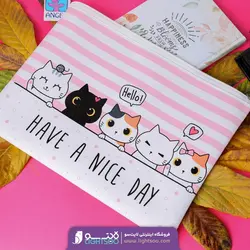 پوشه زیپی چرم طرح CAT