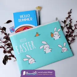 پوشه زیپی چرم طرح خرگوش و هویچ