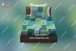 ملحفه نیم ست یک نفره کشدار و روبالشی عرض تشک 90 (کد007)