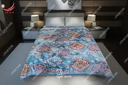 پتو دو نفره دولایه ابریشمی گل برجسته 2.8 کیلو لیپار (کد005)