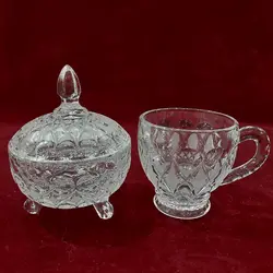 فنجان و قندان کوچک سه پایه انجلیکا چین(1قندان 6 فنجان)