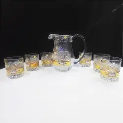 پارچ و لیوان طلاکوب بوهیما کریستال چک