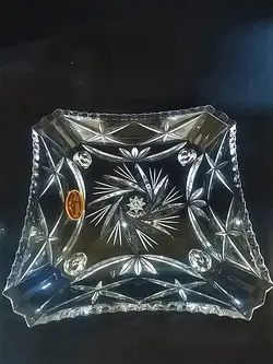 پیاله و پیش دستی چهار پایه بوهمیا کریستال چک