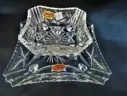 پیاله و پیش دستی چهار پایه بوهمیا کریستال چک