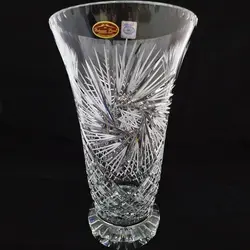 گلدان بزرگ خورشیدی کریستال بوهمیا چک