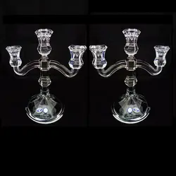 شمعدان سه شاخه چک کریستال بوهمیا