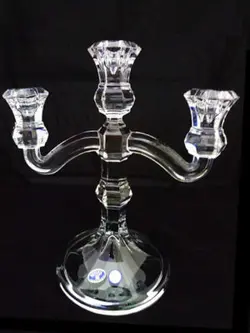 شمعدان سه شاخه چک کریستال بوهمیا