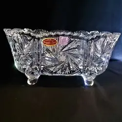 کاسه چهار پایه خورشیدی کریستال بوهمیا چک