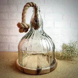 ظرف کیک خوری شیشه ای بطری سفید