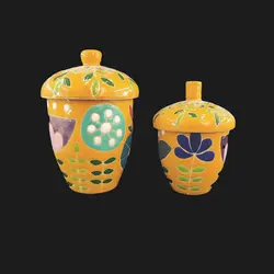 بانکه سرامیک دوتایی بلوط نارنجی