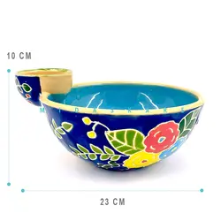 چیپس خوری نقاشی زیر لعابی سرمه ای