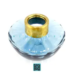 گلدان طوق برنج عدسی آبی