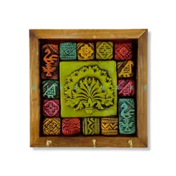 جا کلیدی دیواری چوبی و سفال گبه کد ۷۲۳