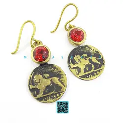 گوشواره برنج سکه شاهی