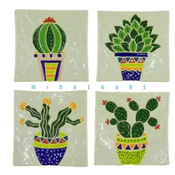 ظرف مربع ۱۳ سانتیمتری طرح کاکتوس