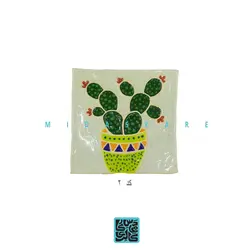 ظرف مربع ۱۳ سانتیمتری طرح کاکتوس