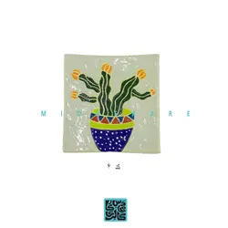 ظرف مربع ۱۳ سانتیمتری طرح کاکتوس