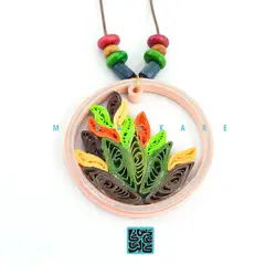 گردنبند و گوشواره طرح برگ گرد