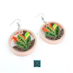 گردنبند و گوشواره طرح برگ گرد